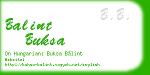 balint buksa business card