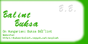 balint buksa business card